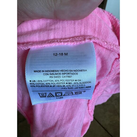 Old Navy Girls Tank Top Sz 12-18 Mo Pink Peplum Ruffle Slub Knit NEW - Picture 4 of 5